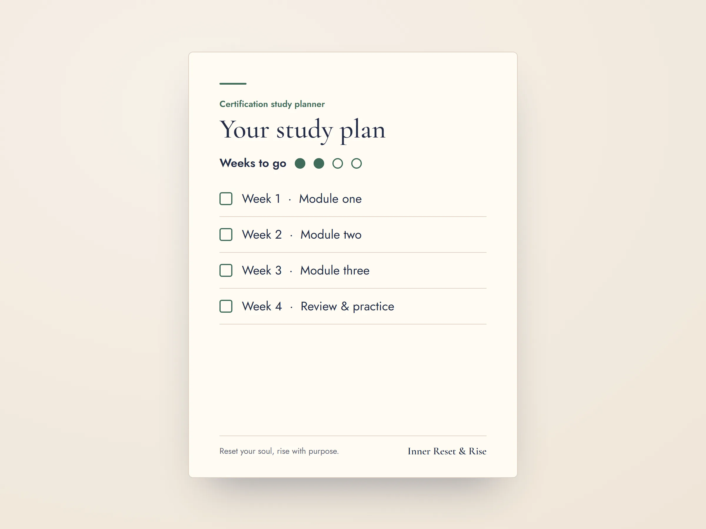 The Certification Study Planner printable