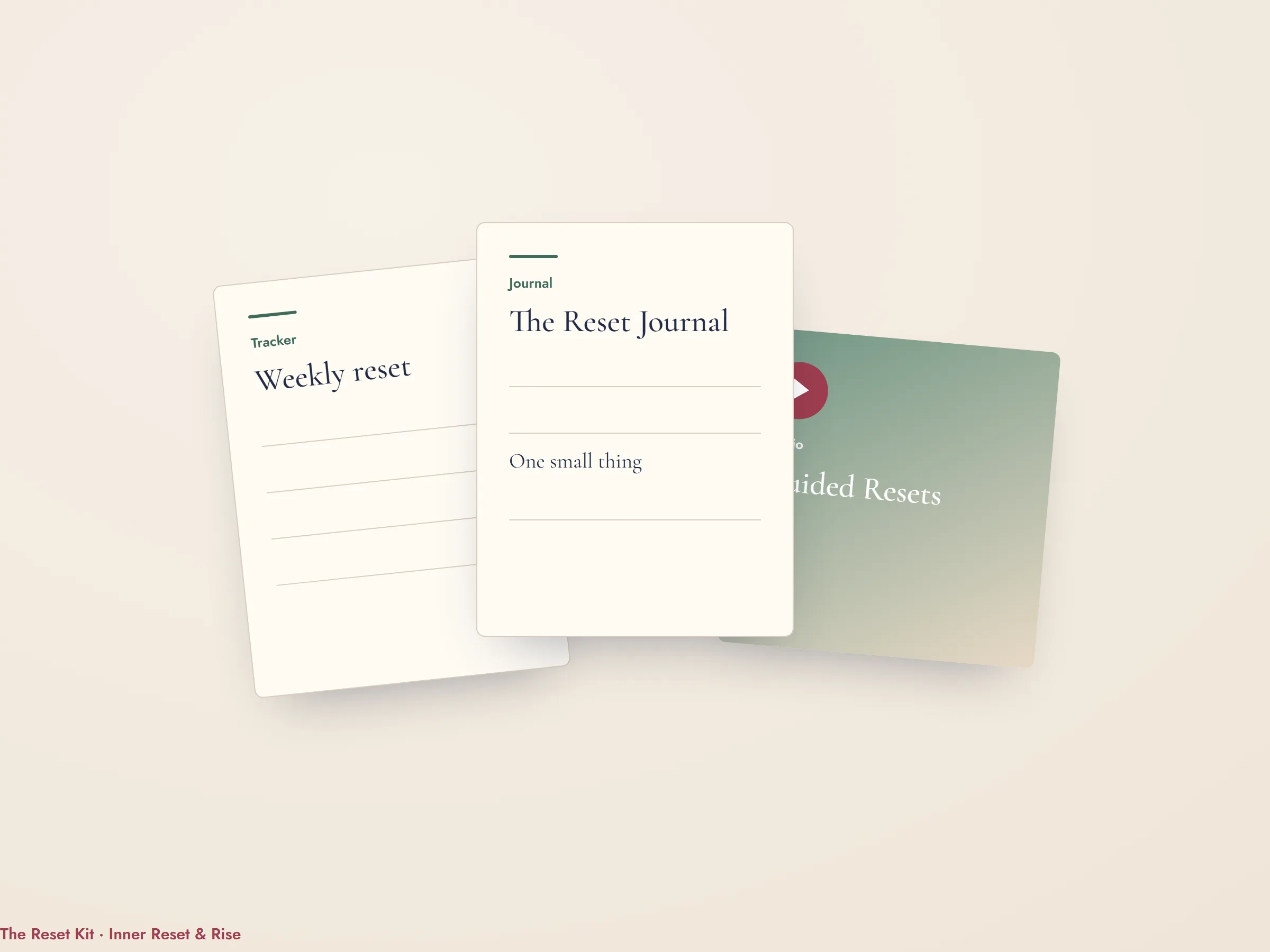 The Reset Kit, journal, tracker and audio
